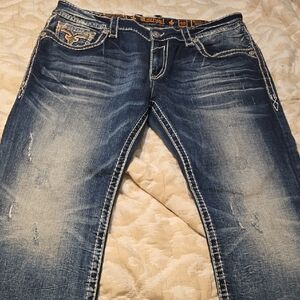 Rock Revival Blue Straight Men Jeans